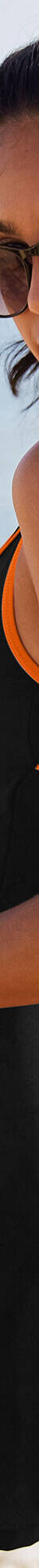 Maillot de bain une pièce avec jupette (noir / orange) Maillot de bain une pièce avec jupette (noir / orange)